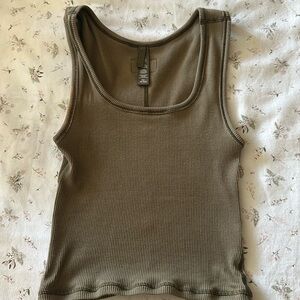 Olive green, skims, cotton rib tank